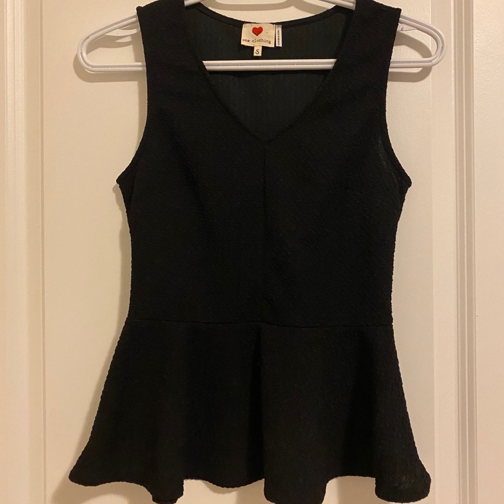 Black peplum top